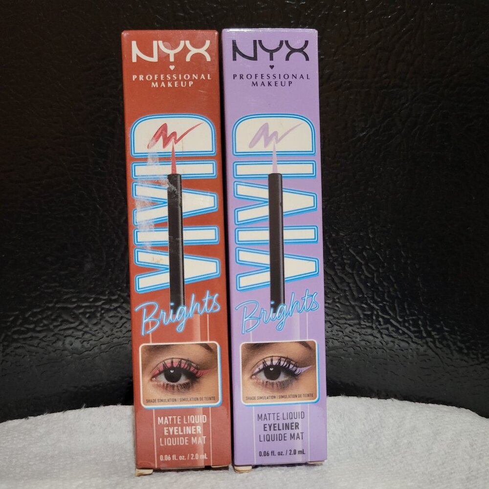 NYX Vivid Brights Matte Liquid Eyeliner -  Red and Purple
